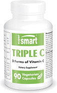Supersmart - Triple C (3 Forms Of Vitamin C) - Ascorbic Acid, Calcium Ascorbate & Ascorbyl Palmitate | Non-Gmo & Gluten Free - 90 Vegetarian Capsules