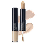 Thesaem Cover Perfection Ideal Concealer Duo (#1 Clear Beige) | Dual Type Full Coverage Concealer, High Adherence High Pigmented, No Clumping In Wrinkles, Crease-Proof Concealer