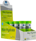 Trace Minerals Max-Hydrate Immunity - Electrolyte Drink Supplement For Immune Health & Hydration Support - Vitality Supplement To Aid Muscle Cramp Relief - Lemon Lime, 8 Containers (80 Servings)