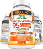Trucurc Turmeric Curcumin With Black Pepper Supplement With 95% Pure Curcumin - Potent Joint Support Supplement - Max Absorption For Natural Joint Health Support - 60 Turmeric Capsules