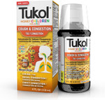 Tukol Honey Children Cough & Congestion, Children'S Cough Medicine For Cough And Chest Congestion Relief, Cough Suppressant For Kids, Children Cold And Cough Syrup, Honey Flavor For Ages 4+