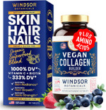 Vegan Collagen For Women And Men Supplements - Vitamin C, Biotin, Amino Acids Glycine, Lysine, Proline, Organic Fruit & Vegetable Powder - Once A Day - 30 Plant Based Collagen Boost Tablets