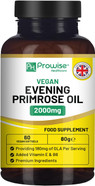 Vegan Evening Primrose Oil 2000Mg With Vitamin E & B6  60 Vegan Softgels| Pure Cold Pressed I 180Mg Gla Per Capsule I Women'S Health I Premium Quality I By Prowise Healthcare