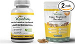 Vegan Vitality Energy Booster Bundle - Vegan Multivitamins And Super Mushroom Complex. High Strength Plant Based Formula For Immunity, Energy Overall Health For Vegans And Vegetarians