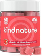 Vitamin B1 Gummies 500Mg  High Potency Thiamine Supplement For Energy, Focus & Nervous System  Vegan, Non-Gmo Chewable B1 Vitamins For Adults & Kids  Natural Strawberry Flavor  60 Ct