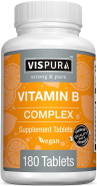 Vitamin B-Complex, 180 Vegan Tablets, All B Vitamins Including B12, B1, B2, B3, B5, B6, B7, B9, Folic Acid, For Stress, Energy And Healthy Immune System*, Natural Supplement Without Additives