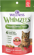 Whimzees Wellness Cat Dental Treats, Natural Chews, Chicken And Salmon Flavor, (2 Ounce Bag)