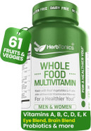Whole Food Multivitamin For Adults | Multivitamins For Men & Women | Superfoods, Real Raw Veggies, Fruits, Vitamin E, A, B Complex | Vegan Non-Gmo 120 Vegetarian Capsules
