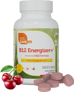 Zahler Energizer+ Vitamin B12-5000 Mcg Vitamin B12 - Natural Cherry Flavor Dissolvable Lozenges - Kosher Gluten Free Non-Gmo B12 Vitamins 5000 Mcg, Energy Boost, Made In Usa (120 Count)