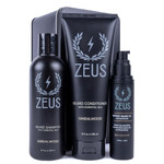 Zeus Beard Starter Kit For Thick Beards, Natural Beard Shampoo, Beard Conditioner & Premium Refined Beard Oil (Made In Usa) Sandalwood