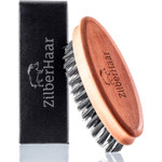 Zilberhaar - Pocket Mustache And Beard Brush - Soft Boar Bristles And Pearwood - Perfect Grooming Tool For Men - Relieves Itch, Works With All Beard Balms And Beard Oils - Made In Europe