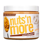 Nuts N More White Chocolate Pretzel Peanut Butter Spread, Added Protein All Natural Snack, Low Carb, Low Sugar, Non-GMO, High Protein Flavored Nut Butter (15 oz Jar)