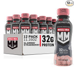 Muscle Milk Pro Advanced Nutrition Protein Shake, Slammin' Strawberry, 11.16 Fl Oz (Pack of 12), 32g Protein, 1g Sugar, 16 Vitamins & Minerals, 5g Fiber, Bottled Liquid, Gluten Free