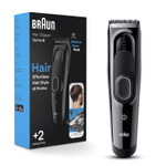 Braun Hair Clippers Series 5 5310, Hair Clippers for Men, Hair Clip from Home with 9 Length Settings, Incl. Memory SafetyLock Recall Setting, Ultra-Sharp Blades, 2 Combs