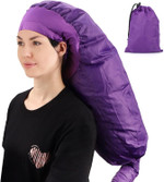 Segbeauty Bonnet Hooded Hair Dryer Attachment, Xl Adjustable Deep Conditioning Cap, Upgraded Drying Heat Cap With Elastic Strap For Curly Hair Nursing Oil Treat-Ment Fast Drying Styling Purplepurple