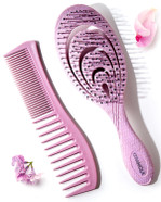 Detangling Brush And Comb Set - Gentle On Scalp Detangler Hair Brush And Styling Comb For Women - Hair Comb And Hairbrush For Thin, Thick, Curly, Straight, And All Other Womens Hair Types By Keranique Detangling Brush And Comb Set - Gentle On Scalp Detangler Hair Brush And Styling Comb For Women - Hair Comb And Hairbrush For Thin, Thick, Curly, Straight, And All Other Womens Hair Types By Keranique