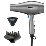 Rusk Pro Speed Titanium Hair Dryer - Ionic Generator Eliminates Frizz, Powerful Ac Motor With 6 Speed And Heat Settings For Fast Styling, Plus Diffuser And Concentrator For Unique Styles