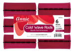 Annie Jumbo Cold Wave Rods with Rubber Band for Hair Curling and Perm Styling - Burgundy - Set of 3 Packs of 6 (18 Pieces)Burgundy