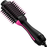 Hair Dryer and Blow Dryer Brush in One, 4 in 1 Hair Dryer and Styler Volumizer with Negative Ion Anti-frizz Ceramic Titanium Barrel Hot Air Straightener Brush 75MM Oval Shape, Black/PinkBlack/Pink