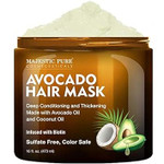 Majestic Pure Avocado And Coconut Hair Mask For Dry Damaged Hair - Infused With Biotin - Deep Conditioning, Hair Thickening, For Healthy Hydrated Hair, Sulfate Free, 16 Fl Oz