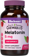 Bluebonnet Nutrition Earthsweet Melatonin 5 Mg Fast-Acting Quick Dissolve Nighttime Relaxation & Restful Sleep Support - Sleep Aid - Gluten-Free, Vegan - Raspberry Flavor - 120 Chewable Tablets