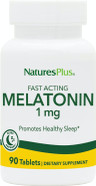 NaturesPlus Melatonin 1 mg - 90 Fast-Acting Tablets - Supports Restful Sleep, Healthy Immune System & Mental Sharpness - Vegan, Gluten Free - 90 Servings