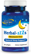 North American Herb & Spice Herbal-Zzzs - 60 Softgels - Melatonin Free, Non-Habit Forming - With Ashwagandha & Chamomile - Non-Gmo - 60 Servings