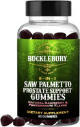 Bucklebury 9-In-1 Saw Palmetto Gummies For Prostate And Urinary Support - Natural Raspberry And Pomegranate Flavour Plant-Based Dietary Supplement For Bladder Emptying And Hair Loss - 60 Gummies