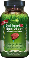 Irwin Naturals Quick Energy Red Liquid-Gel Multi With Nitric Oxide Booster - 72 Liquid Softgels - With Nitric Oxide Booster, Turmeric, Brown Kelp, Maca & Beet Root