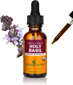 Herb Pharm Certified Organic Holy Basil (Tulsi) Extract For Energy And Vitality, 1 Ounce (Dbas01)