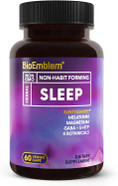 Bioemblem Natural Sleep Aid For Adults With Melatonin, Valerian Root, Suntheanine & More | Healthy Sleep Supplement | Herbal Sleeping Pills | 60 Capsules