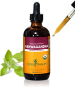 Herb Pharm Certified Organic Ashwagandha Extract For Energy And Vitality, Organic Cane Alcohol, 4 Ounce
