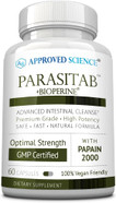 Approved Science Parasitab - Solution For Harmful Organisms - 60 Capsules - Cleanse And Improve Gut Health - Black Walnut, Garlic Bulb, Papain 2000, Bioperine - Vegan