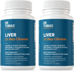 Dr Tobias Liver 21 Day Cleanse, Herbal Liver Detox Cleanse with Solarplast Artichoke Extract Milk Thistle & Dandelion Extract Liver Cleanse & Detox 63 Vegetable Capsules 3 Daily 126 Count (Pack of 2)