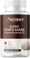 MINATURALS Lions Mane Supplement Capsules - 5 Mushroom Complex Helps with Immune System and Brain Health - Chaga, Reishi, Shiitake, Lions Mane, and Maitake Mushroom Extracts