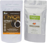 Sayan Siberian Wild Forest Chaga Mushroom Extract Powder & Loose Tea 4 Oz Each Package  Premium Antioxidant Booster for Digestion - All Natural Immune System Support & Overall WellnessChaga Extract Powder 4 Oz + 4 Oz Loose Tea