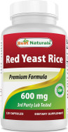 Best Naturals, Red Yeast Rice, 600 Mg Capsules, 120 Capsules, 2 Capsules Per Serving/1200Mg Per Serving Best Naturals, Red Yeast Rice, 600 Mg Capsules, 120 Capsules, 2 Capsules Per Serving/1200Mg Per Serving