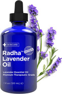 Radha Beauty - Lavender Essential Oil 4oz - Premium Therapeutic Grade, Steam Distilled for Aromatherapy, Relaxation, Laundry, Meditation, Massage4 Fl Oz (Pack of 1)