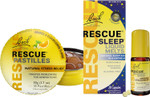 Travel Stress & Sleep Bundle, 3Pk - Bach Rescue Pastilles, Orange & Elderflower Flavor, 35Ct [And] Rescue Sleep Liquid Melts 28Ct. [And] Rescue Remedy Spray 7Ml - Homeopathic Flower Remedies