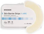 McKesson Skin Barrier Strips, Ostomy, Water Resistant, Hydrocolloid, 1/2 Arc Shape, 1 in Width, 20 Count, 14 Packs, 280 Total