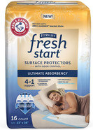 FitRight Fresh Start Disposable Underpads 23" x 36" (64 Count) Bed Pads for Incontinence, Absorbent Chucks Pads with The Odor-Control Power of ARM & Hammer (16 Count, Pack of 4)16 Count (Pack of 4)