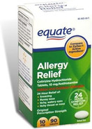 Equate - Allergy Cetirizine 10 Mg Tablets (compare To Zyrtec), 90-Count