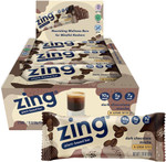 Zing Dark Chocolate Mocha Vegan Protein Bars, Gluten Free with High Protein, High Fiber, Dairy Free Nutrition Bars, Plant Based Protein, Kosher, Low Sugar, No Sugar Alcohols - 12 count