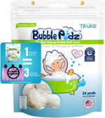 TruKid Bubble Podz Bubble Bath for Baby & Kids, NEA-Accepted for Eczema, Gentle Refreshing Colloidal Oatmeal Bath Bomb for Sensitive Skin, pH Balance 7 for Eye Sensitivity, Unscented (24 Podz)