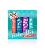 Dirty Works Feed My Lips, Lip Balm Set, 4 X 4G Nourishing, Hydrating Lip Salve Tubes Gift Set, Variaty Of Fruity And Flavours Dirty Works Feed My Lips, Lip Balm Set, 4 X 4G Nourishing, Hydrating Lip Salve Tubes Gift Set, Variaty Of Fruity And Flavours