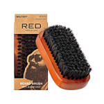 Red By Kiss Beard Brush With 100% Natural Boar Bristles For Men, Premium Wooden Brush, Beards Mustaches Grooming Shaving Comb, Tame And Soften Facial Hair (Club)