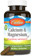 Carlson - Cal-Mag Gels, 2:1 Calcium To Magnesium Ratio, Bone Support, Energy Production, 100 Soft Gels