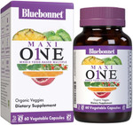 Bluebonnet Nutrition Maxi One (With Iron), Whole Food Multiple, Enzymes, Energy, Vitality, Gluten & Dairy & Soy Free, Kosher, Vegetarian Friendly, Non-Gmo, 2 Month Supply, Beige, 60 Count Bluebonnet Nutrition Maxi One (With Iron), Whole Food Multiple, Enzymes, Energy, Vitality, Gluten & Dairy & Soy Free, Kosher, Vegetarian Friendly, Non-Gmo, 2 Month Supply, Beige, 60 Count