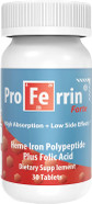 Proferrin Forte, 30 Tablets- Heme Iron Plus Folic Acid30 Count (Pack Of 1)