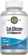 KAL Cal-Citrate+, Calcium Citrate Plus Vitamin D-3 and 500 mg of Magnesium, Healthy Bones and Teeth Support, Gluten Free and Lab Verified for Quality, 30 Servings, 120 Tablets